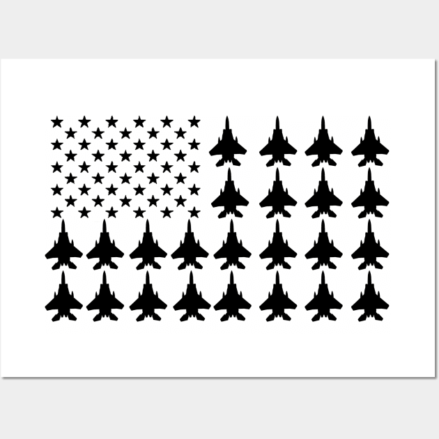 F-15 Eagle American Flag Wall Art by Dirty Custard Designs 